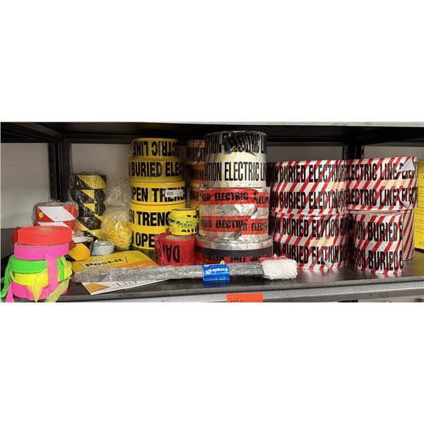 Multiple Rolls Caution Tape, Misc Messages: Open Trench, Buried Electric Lines, etc