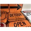 Image 4 : Multiple Signs: Do Not Enter, Detour, Open Trench, Workers Above, etc