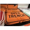 Image 5 : Multiple Signs: Do Not Enter, Detour, Open Trench, Workers Above, etc
