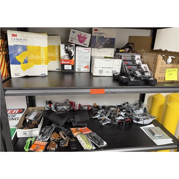 Multiple Earplugs, Suspension Trauma Safety Straps, Sanitizer, Climbing Equipment, etc