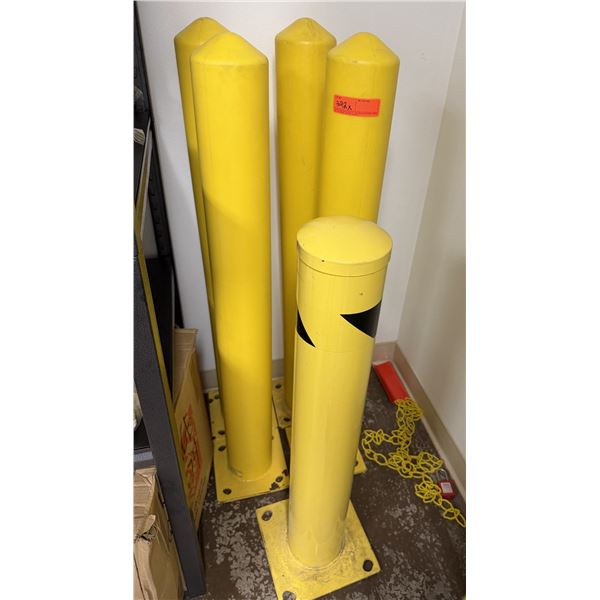 Qty 5 Safety Bollards on Bases