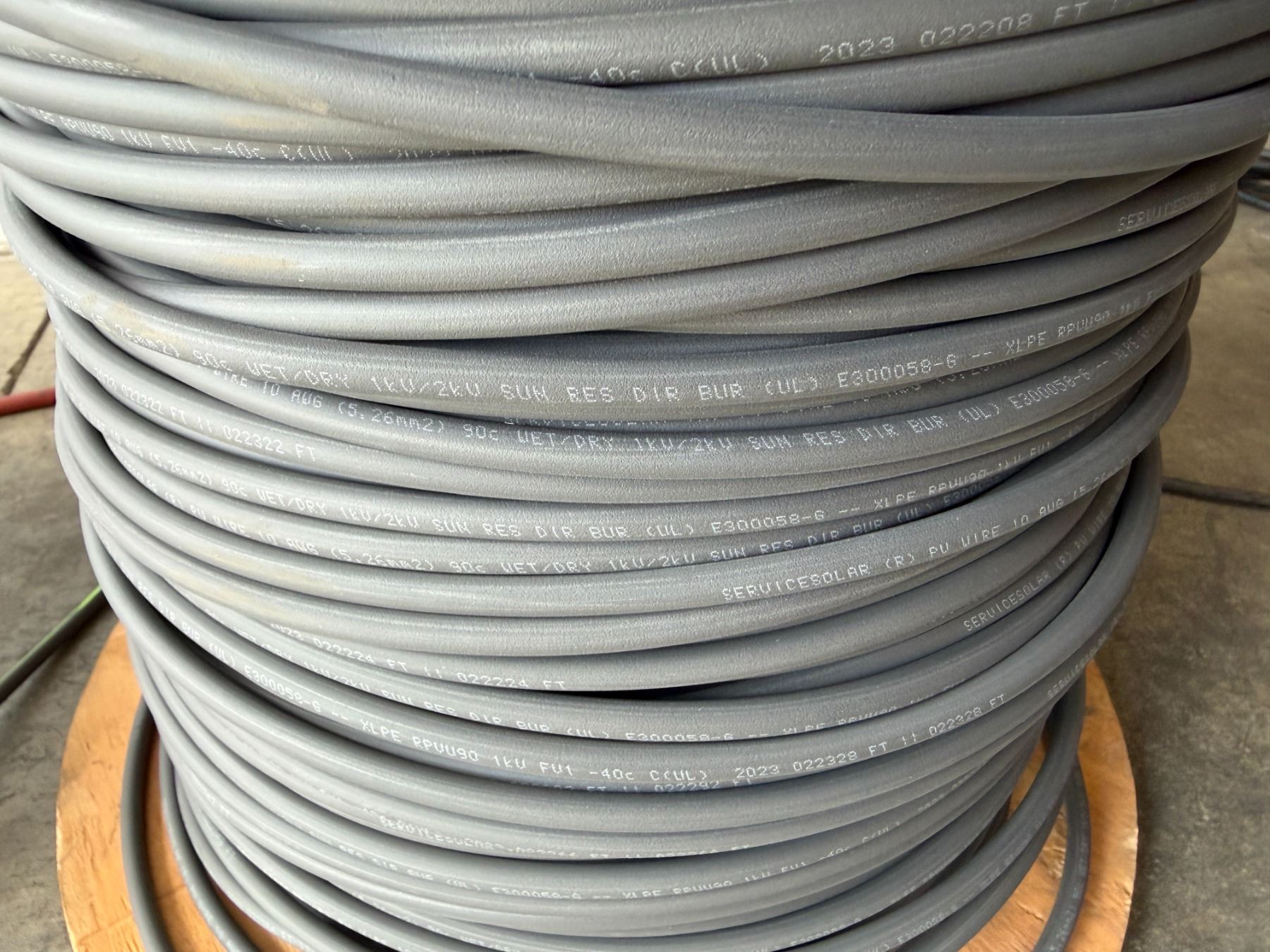 Graybar Cable Code Spool Graybar Electric 10 AWG 10/1C XLPE 2KV Type PV Black Wire