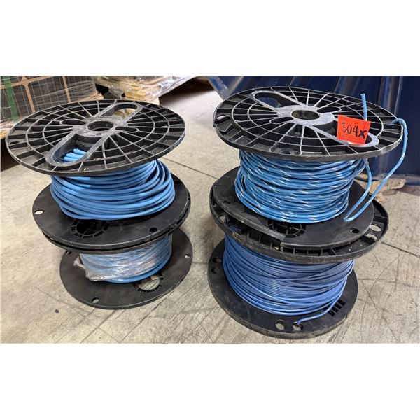 Qty 4 Spools Blue Wet/Dry Blue Wire: 8-1C XHHW-2, 10-1C THHN/THWN, etc