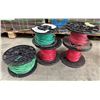 Image 1 : Qty 5 Spools Misc Red & Green Wire: 10/1C (7STR) XHHW-2, 10-1C THHN/THWN, etc