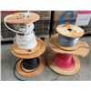 Image 1 : Qty 4 Spools Misc Wire: 4/1C (7STR) XHHW-2, 6AWG 2KV Black, XHHW-2 Blue, etc