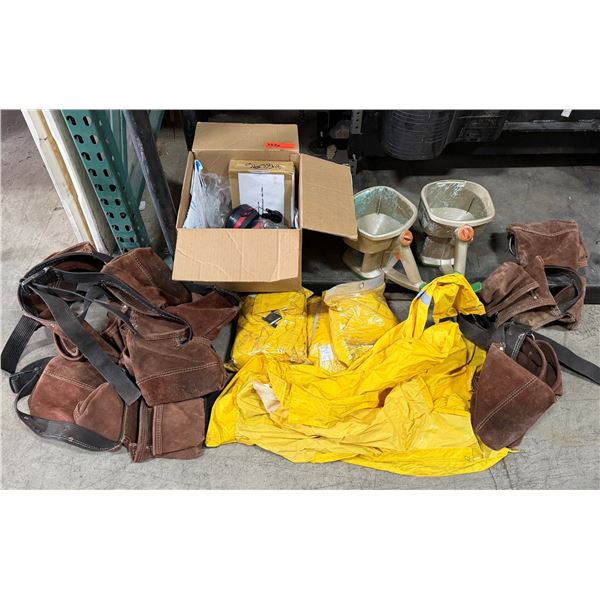 Multiple Tool Belts, Safety Gear, Hand-Powered Spreaders, etc