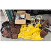 Image 1 : Multiple Tool Belts, Safety Gear, Hand-Powered Spreaders, etc