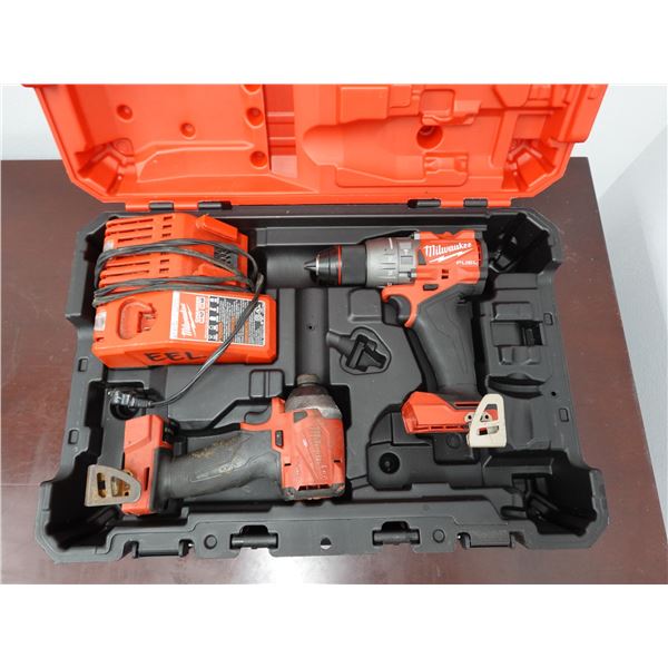 Milwaukee 2904-20 Hammer Drill, 2853-20 Hex Driver & Charger in Hard Case