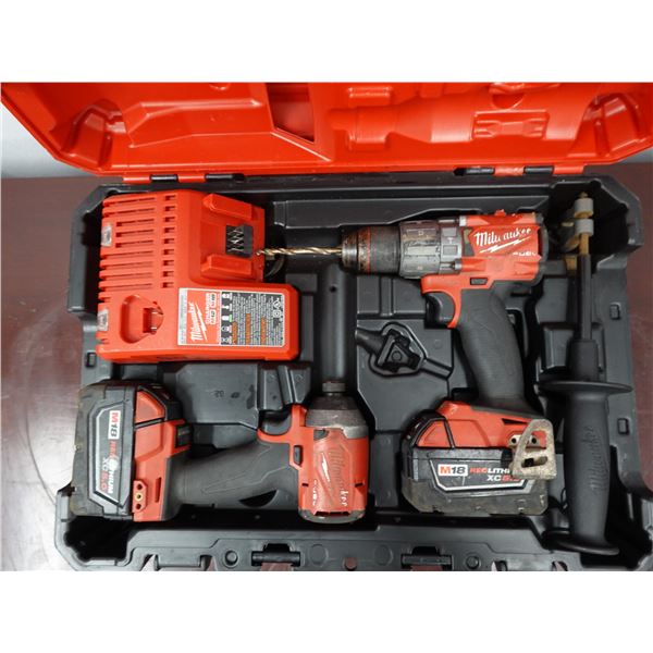 Milwaukee 2997-22 Combo Kit: 2853-20 Hex Impact Driver, 2804-20 Hammer Drill/Driver & Charger in Har