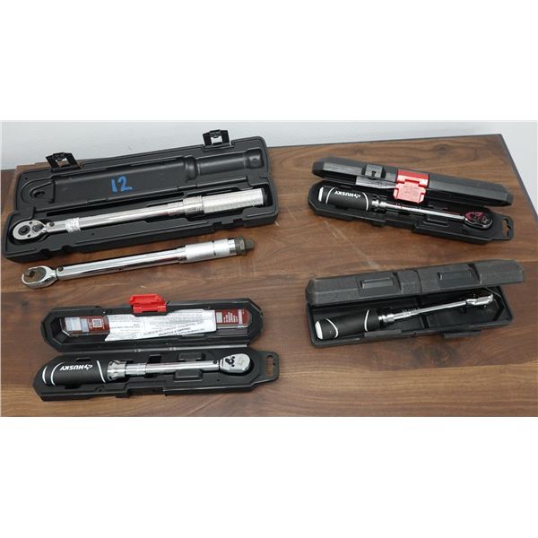 Multiple Torque Wrenches:  Husky 625319, Klein 57000, etc