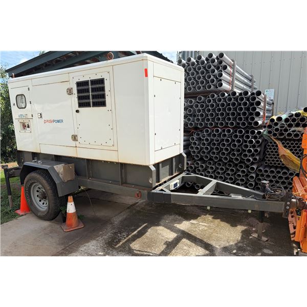 Grandwatt  45KW Model GWRT63XD-071 Push Power Generator Set on Trailer (Starts & Runs See Video)