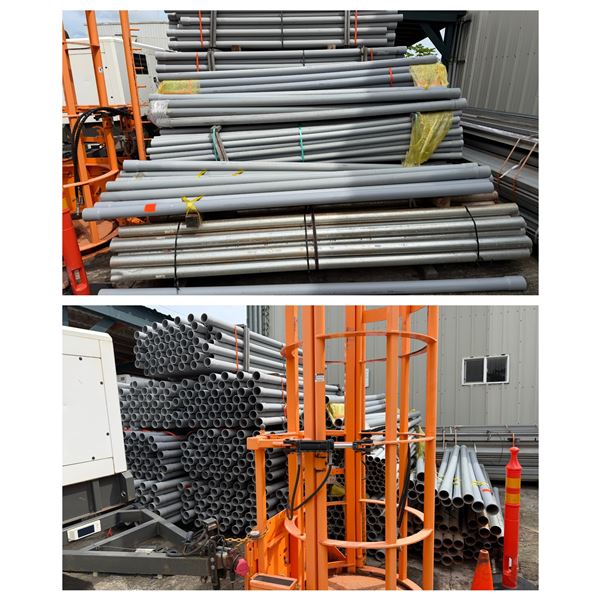 Massive Lot of Conduit Pipe approx. 971 Pieces, 10-ft lengths, 2"-3", Metal & Plastic.