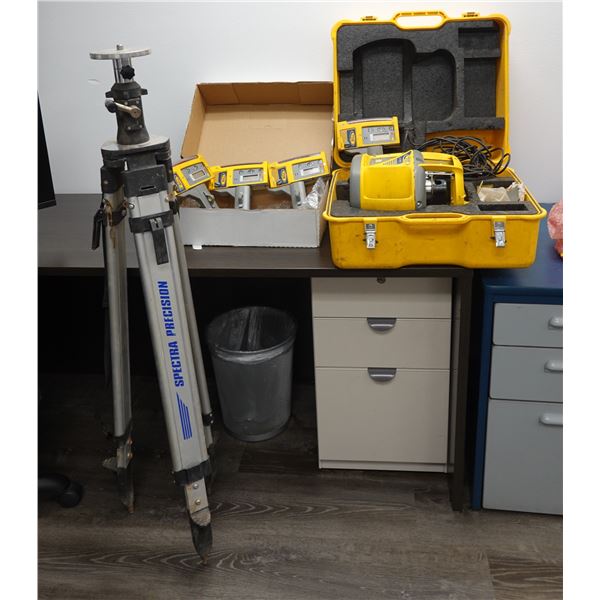 Trimble Spectra Precision GL722 Dual Grade Laser w/ 4 CR600 Receivers & Tripod Stand
