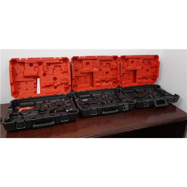 Qty 3 Milwaukee Hard Plastic Tool Cases