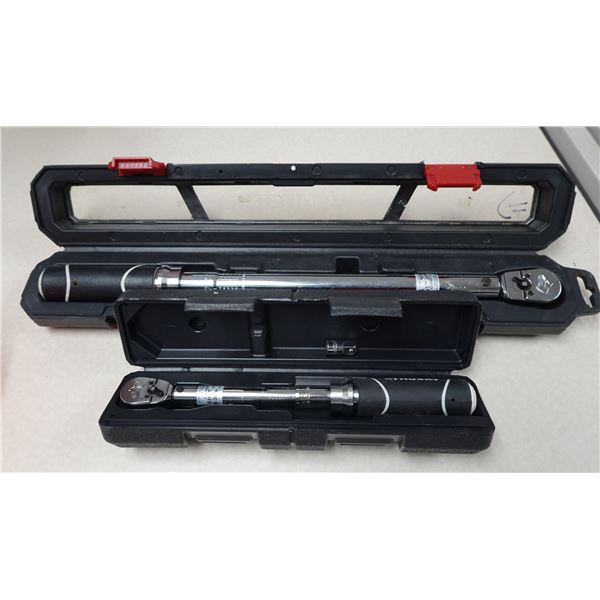 Qty 2 Husky Torque Wrenches in Cases, Misc Sizes