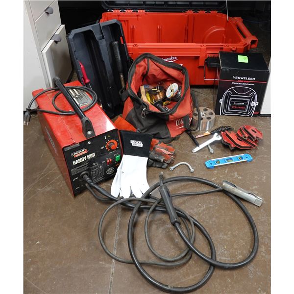 Lincoln Handy MIG Welder w/ Accessories, Tools & Milwaukee Packout Toolbox