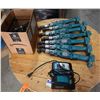 Image 1 : Qty 7 Makita DFL302F Angle Screwdrivers, 2 Chargers & Multiple Batteries