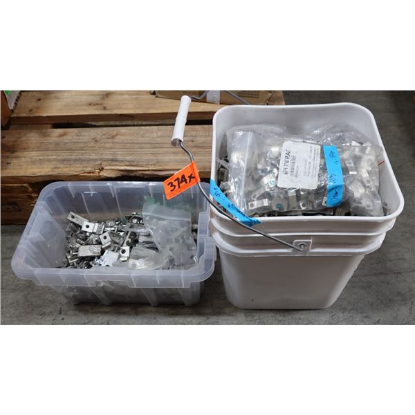 Qty 2 Bins Unirac Lay-In Lugs, Beam Clamps, etc
