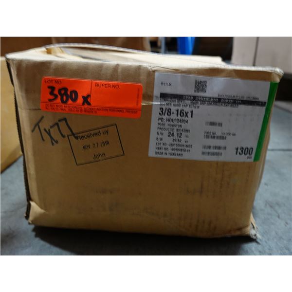 Box 1-H-37C-100 Stainless Steel Hex Cap Screws