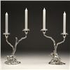 Image 2 : Elephant & Mopane Tree Candelabra Pair In Silver - Patrick Mavros