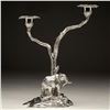 Image 4 : Elephant & Mopane Tree Candelabra Pair In Silver - Patrick Mavros