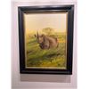Image 1 : "Dusk"– Black Rhino Original 40” x 30” Oil on Linen by Nicholas Coleman