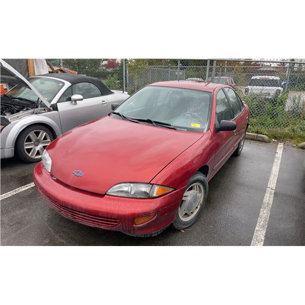 1999 CHEVROLET CAVALIER, 4DRSD, RED, VIN 3G1JC5245XS802855,