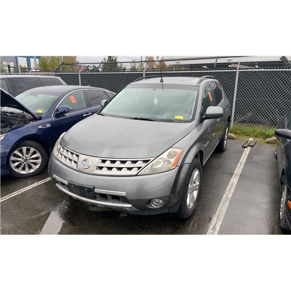 2007 NISSAN MURANO SL, 4DRSW, GREY, VIN JN8AZ08W77W651706,