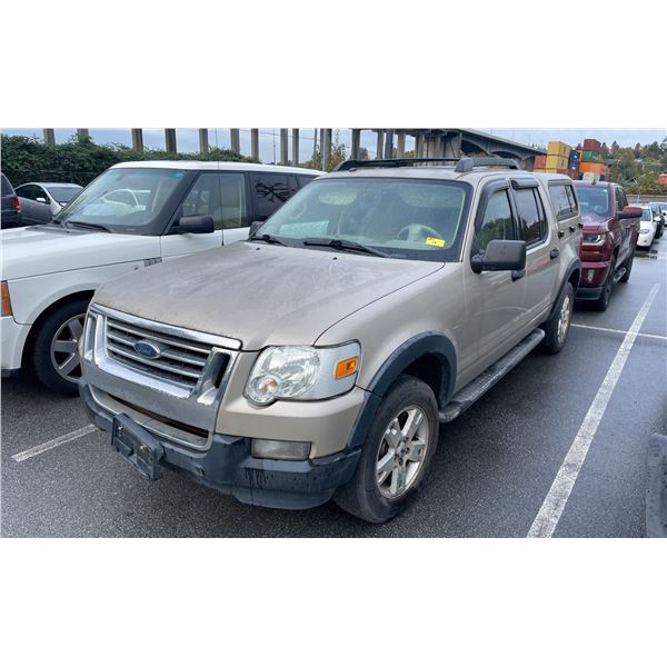 2007 FORD EXPLORER XLT SPORT TRAC, 4DR PICKUP, GOLD, VIN 1FMEU51K27UB81804,