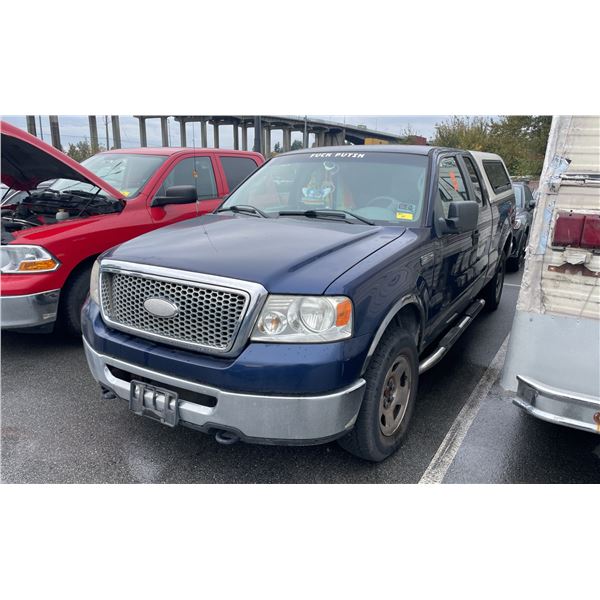 2007 FORD F150 XL TRITON, 4DR PICKUP, BLUE, VIN 1FTRX14W47FB36338,