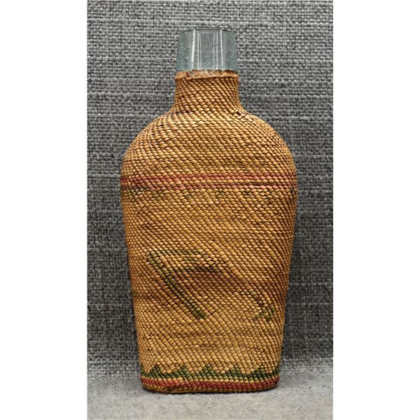 NOOTKA/ MAKAH BASKETRY COVERED BOTTLE