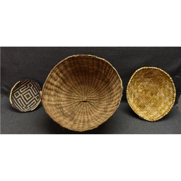 THREE HOPI BASKETS