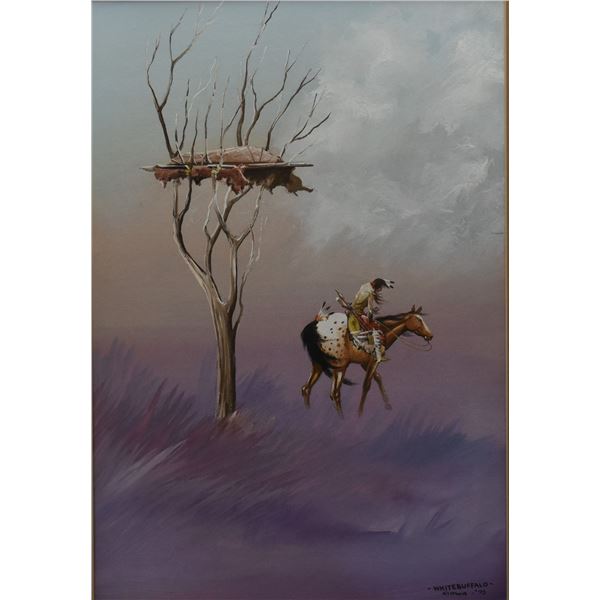 KIOWA PAINTING (BOBBY HILL "WHITE BUFFALO")