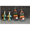 Image 2 : SIX HOPI WOODEN EARRINGS AND MINIATURE KACHINAS