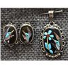 Image 1 : ZUNI PENDANT AND EARRINGS (SIGNED)