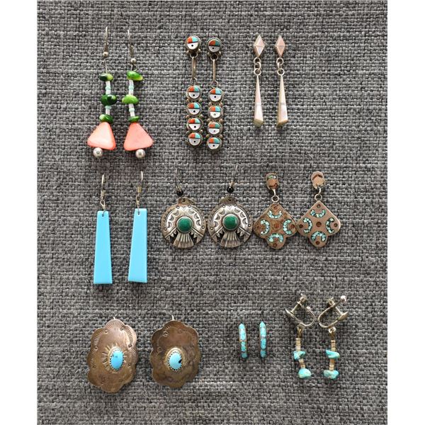 EIGHT PAIRS OF EARRINGS