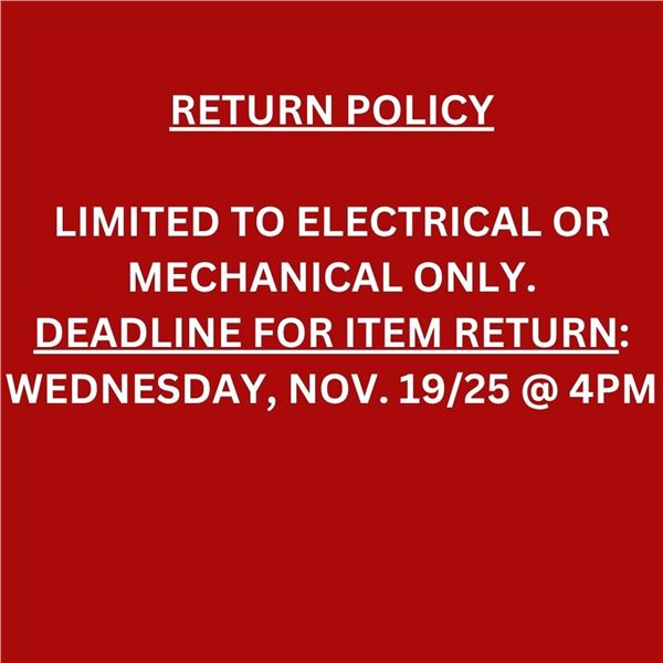 RETURN POLICY