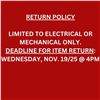 Image 1 : RETURN POLICY
