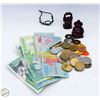 Image 1 : LOT OF WORLD MONEY AND BUDDAS