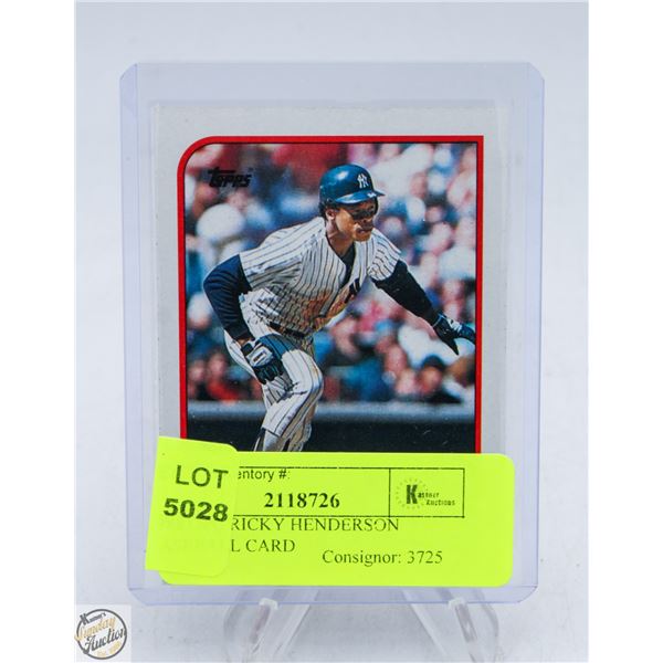 1988 OPC RICKY HENDERSON BASEBALL CARD