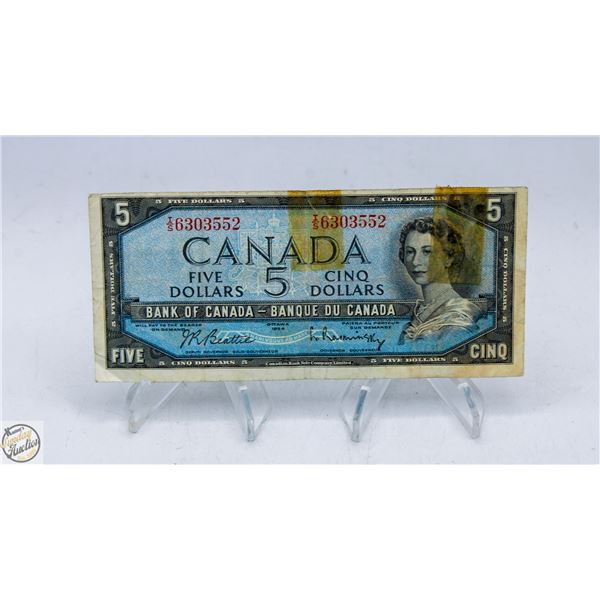 1954 CANADA $5 BILL