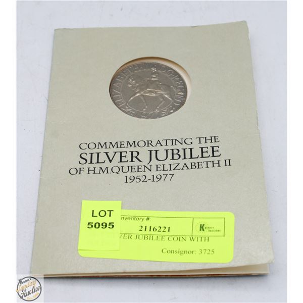 1977 SILVER JUBILEE COIN WITH FOLDER