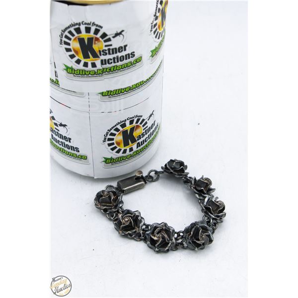 ANTIQUE SILVER ROSE BRACELET