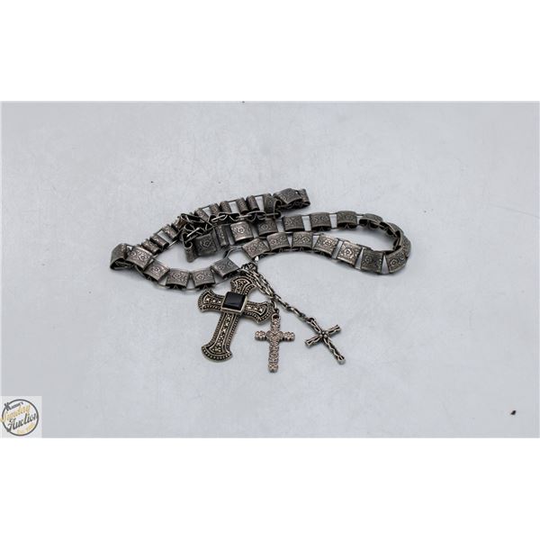 ANTIQUE SILVER CROSS BRACELET
