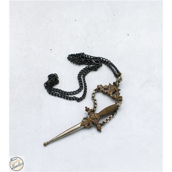 ANTIQUE DAGGAR PENDANT WITH NECKLACE