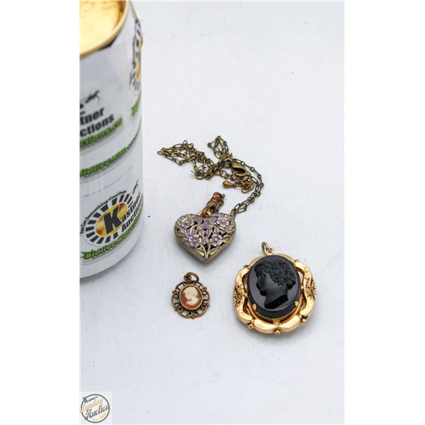 ANTIQUE CAMEO AND LOCKETS JEWELRY