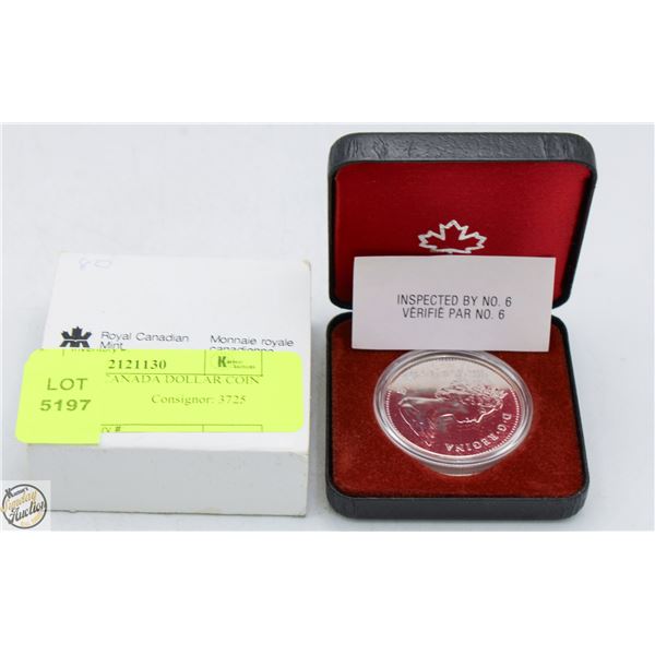 1980 SILVER CANADA DOLLAR COIN W CASE