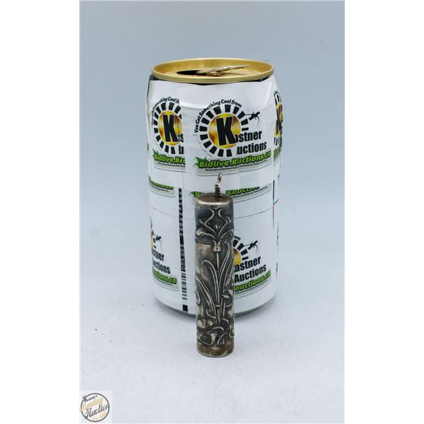 ART NOUVEAU SILVER CYLINDRICAL SCENT BOTTLE
