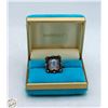 Image 1 : ANTIQUE SILVER RING W LARGE STONE & BOX