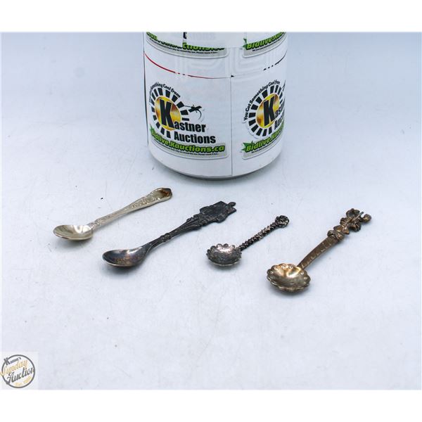 FOUR ANTIQUE STERLING SILVER SPOONS